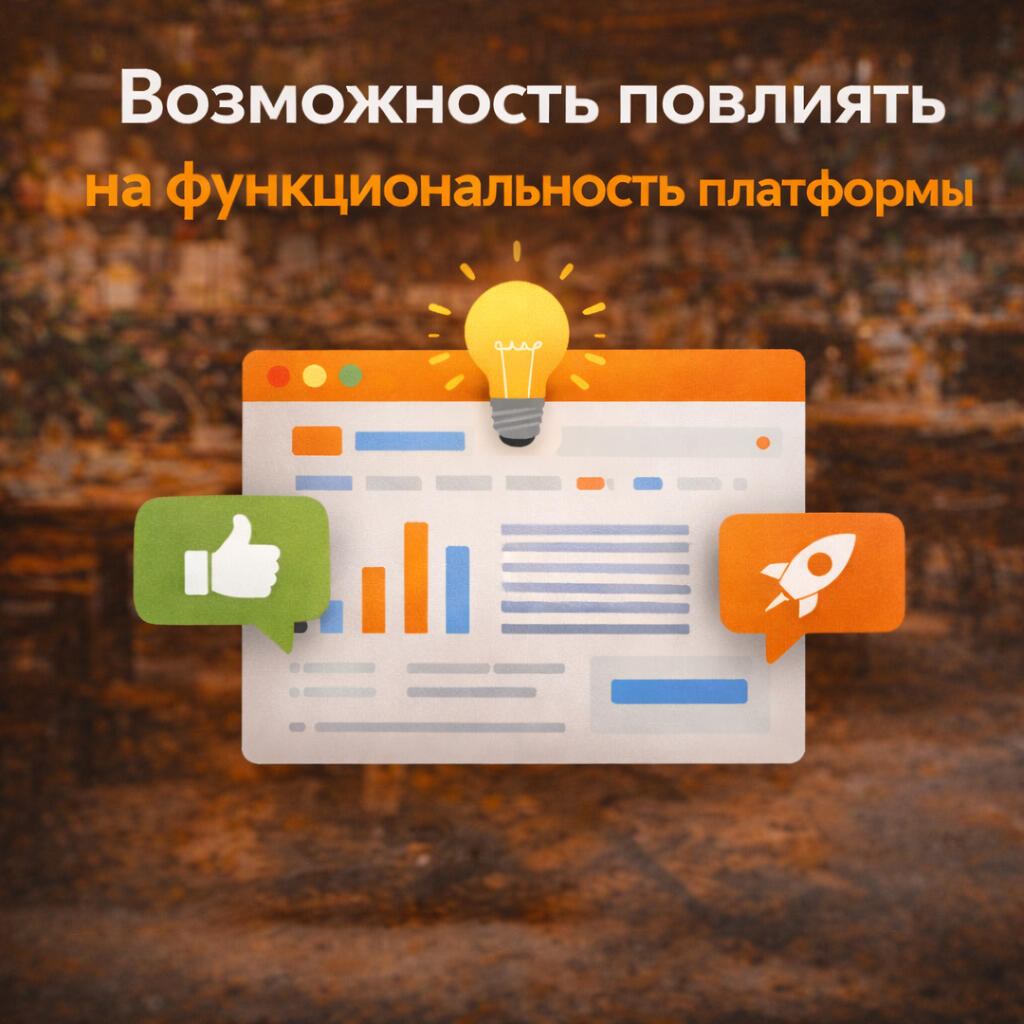 Возможность повлиять на функциональность платформы Возможность повлиять на функциональность платформы